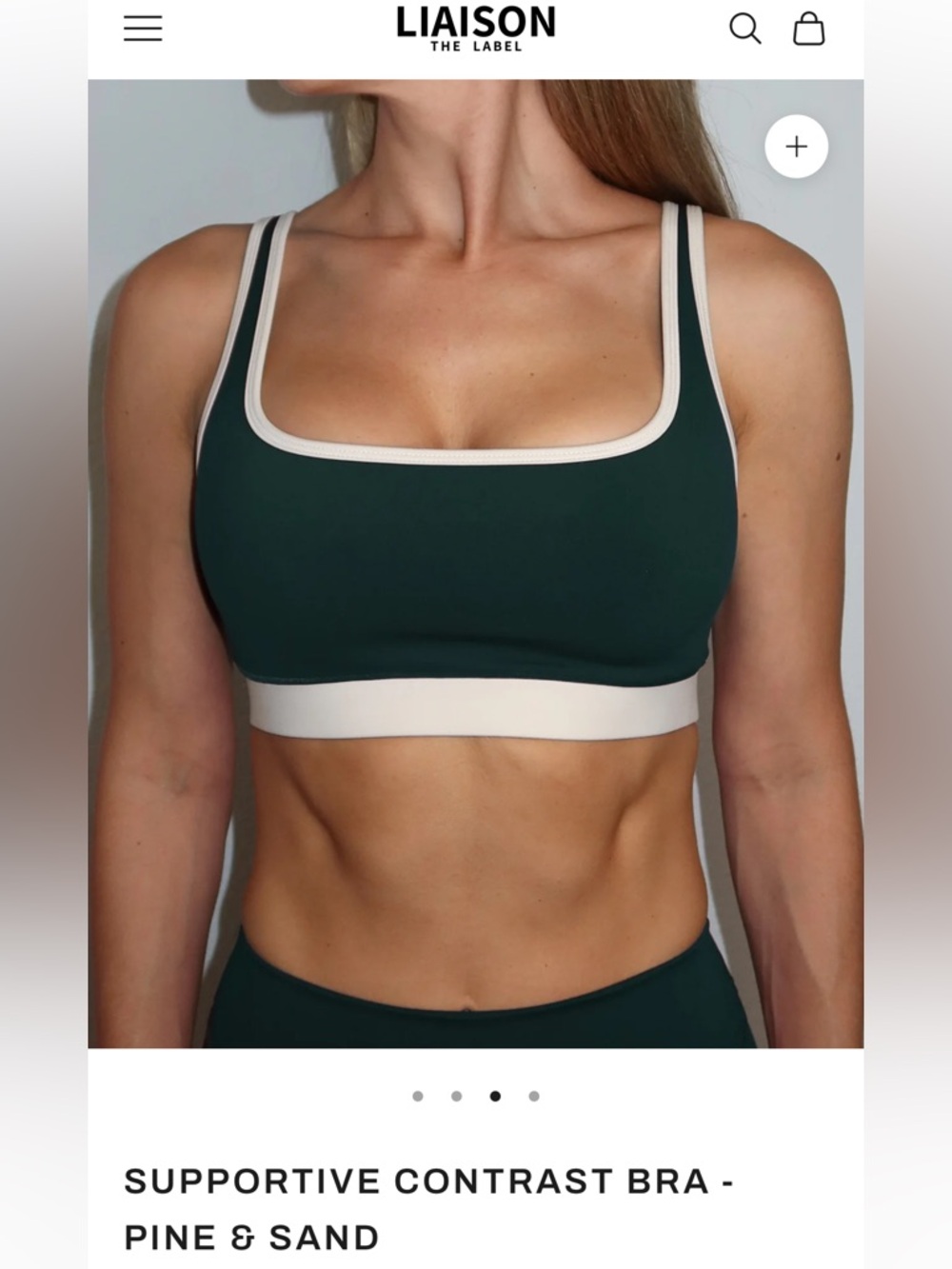 LIAISON the label SUPPORTIVE CONTRAST BRA - PINE & SAND
